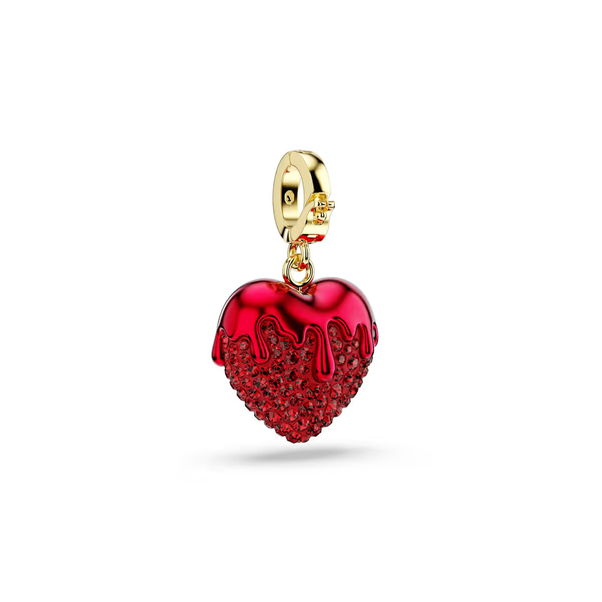 Idyllia Charm, Round Cut, Heart, Red, Gold Tone Plating