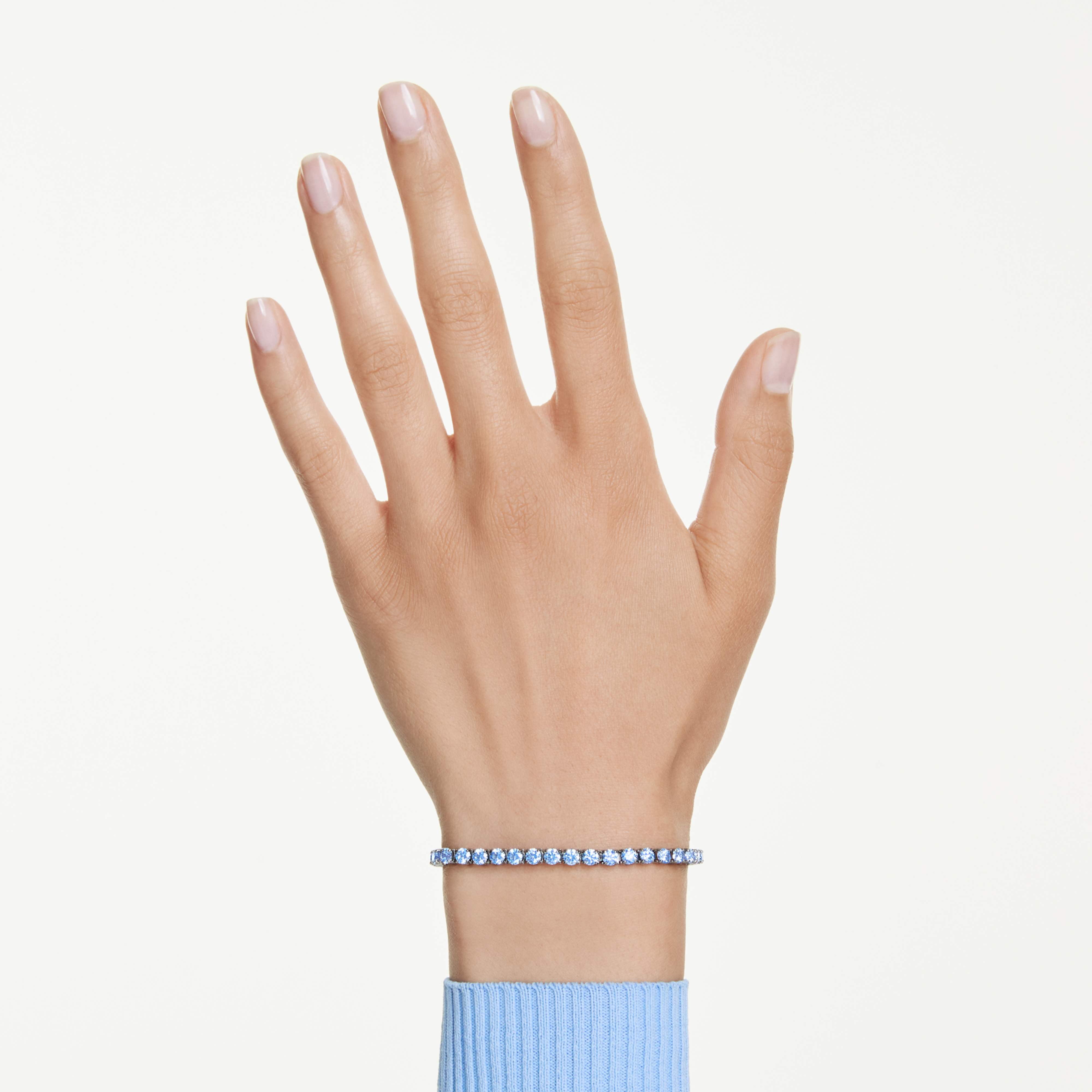 Swarovski armband - Tennis Matrix - Rond formaat - Blauw en zwart weergave 2