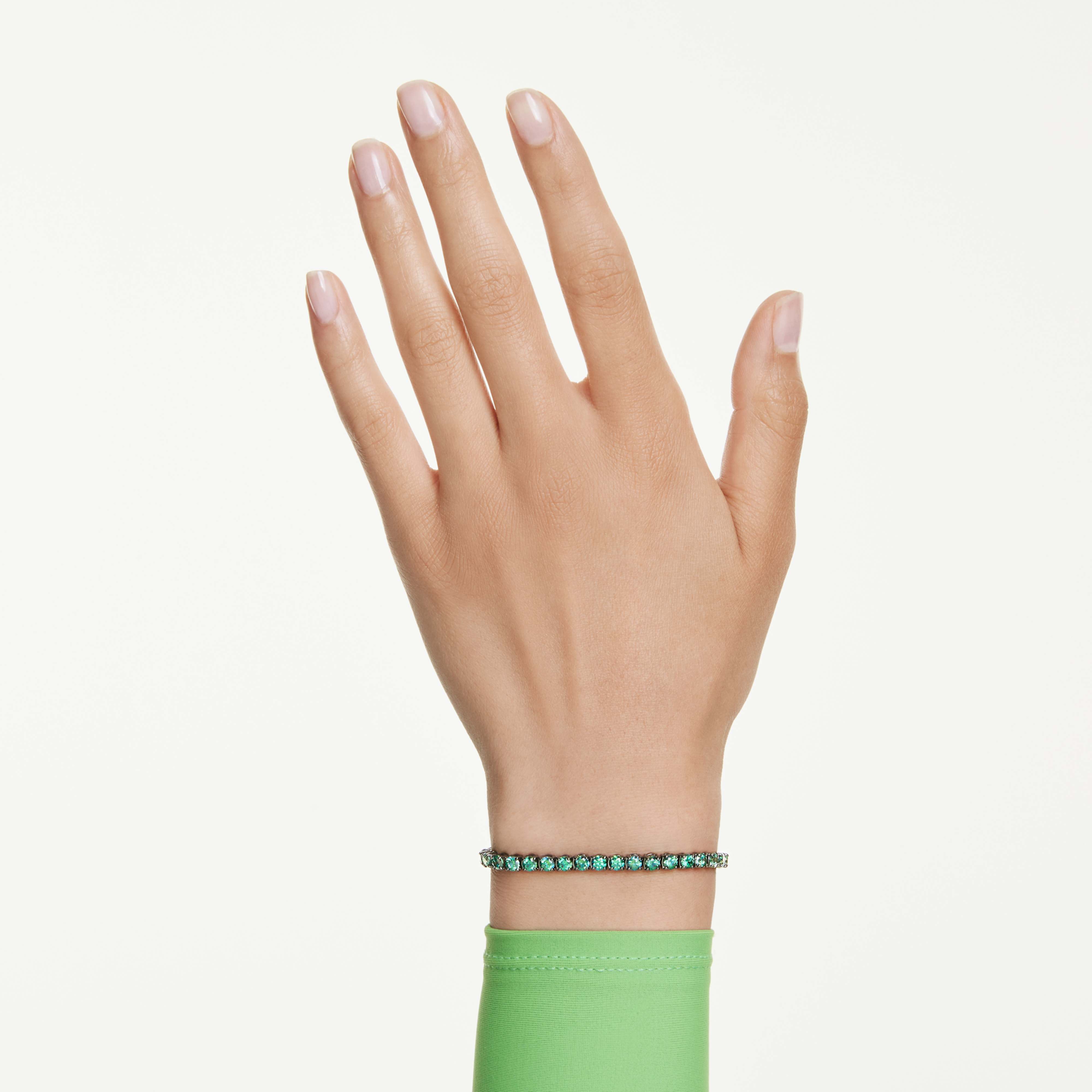 Swarovski armband - Tennis Matrix - Rond formaat - Groen & Zwart weergave 2
