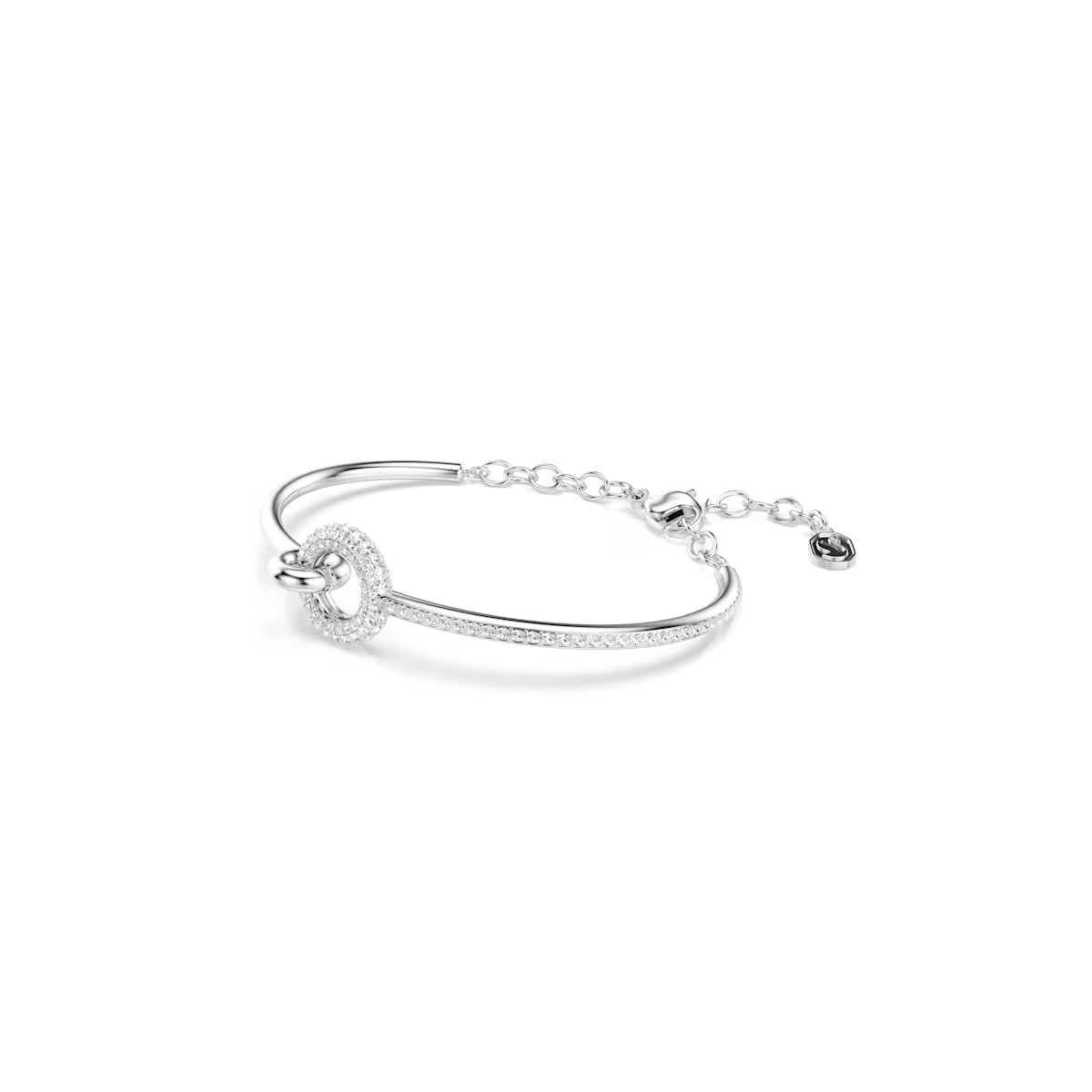 Bracelet-jonc Dextera, Taille ronde, Blanc, Métal rhodié vue 5