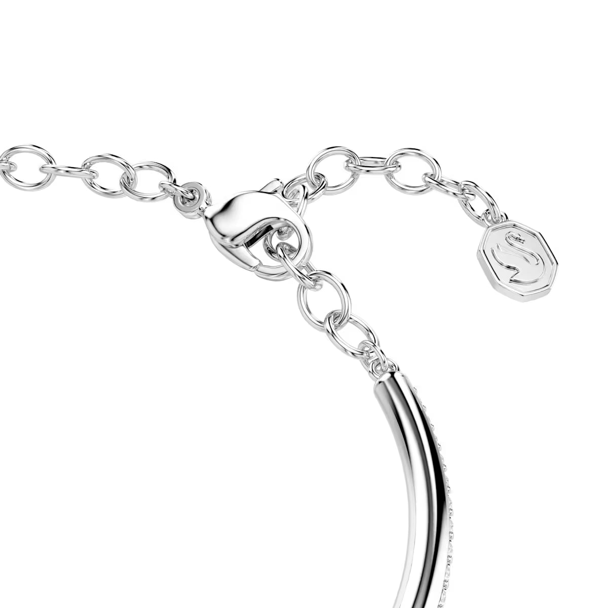 Bracelet-jonc Dextera, Taille ronde, Blanc, Métal rhodié vue 3