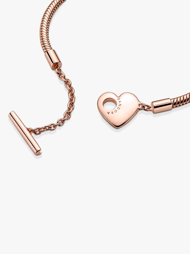 Pulseira Pandora - Fecho Coração Malha Cobra