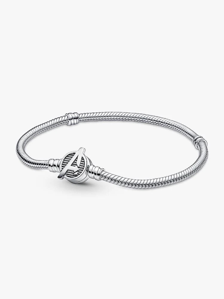 Pulseira Pandora - fecho com logotipo de malha de cobra