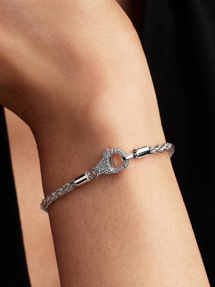 Pandora karkötő - Fox Tail Mesh Pavé Clasp | 594462C01