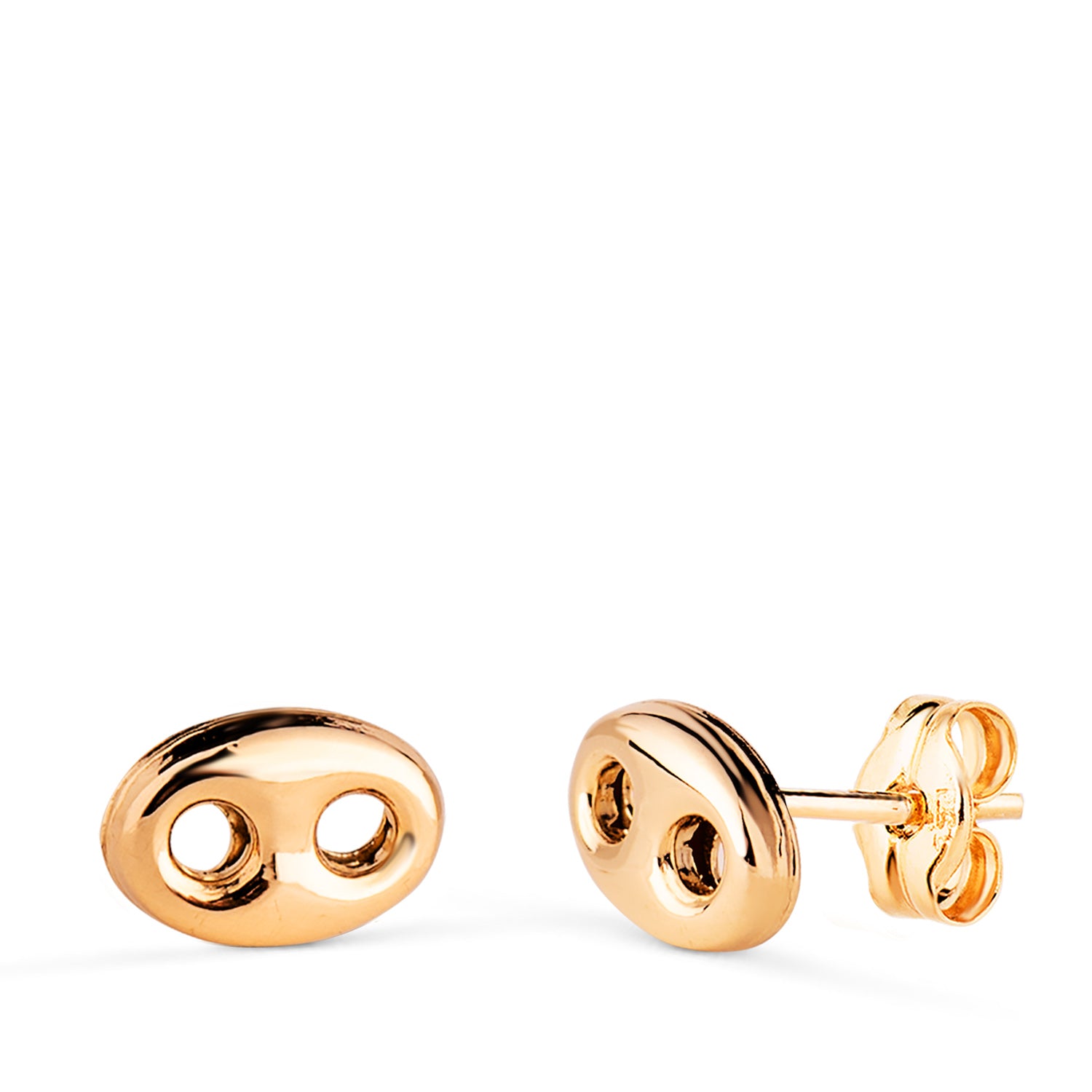 Boucles d'oreilles N?ud de Bateau en Or Jaune 18K Brillant Taille : 8 X 5,5 mm Fermoir Poussettes Papillon