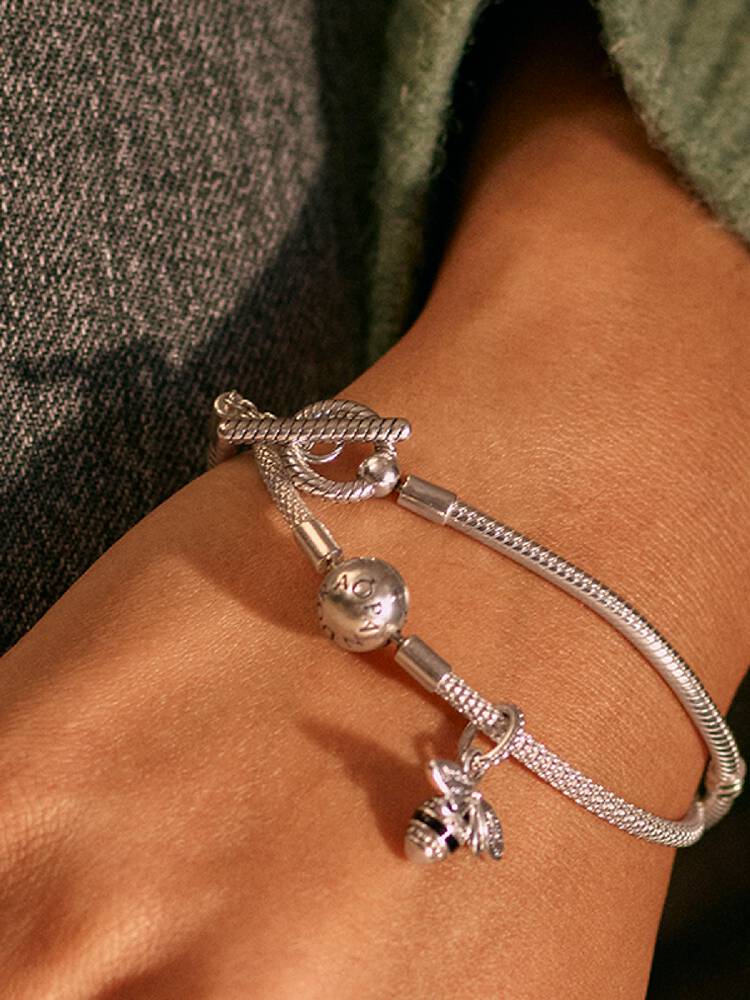 Bracciale Pandora - Chiusura a T in maglia di serpente