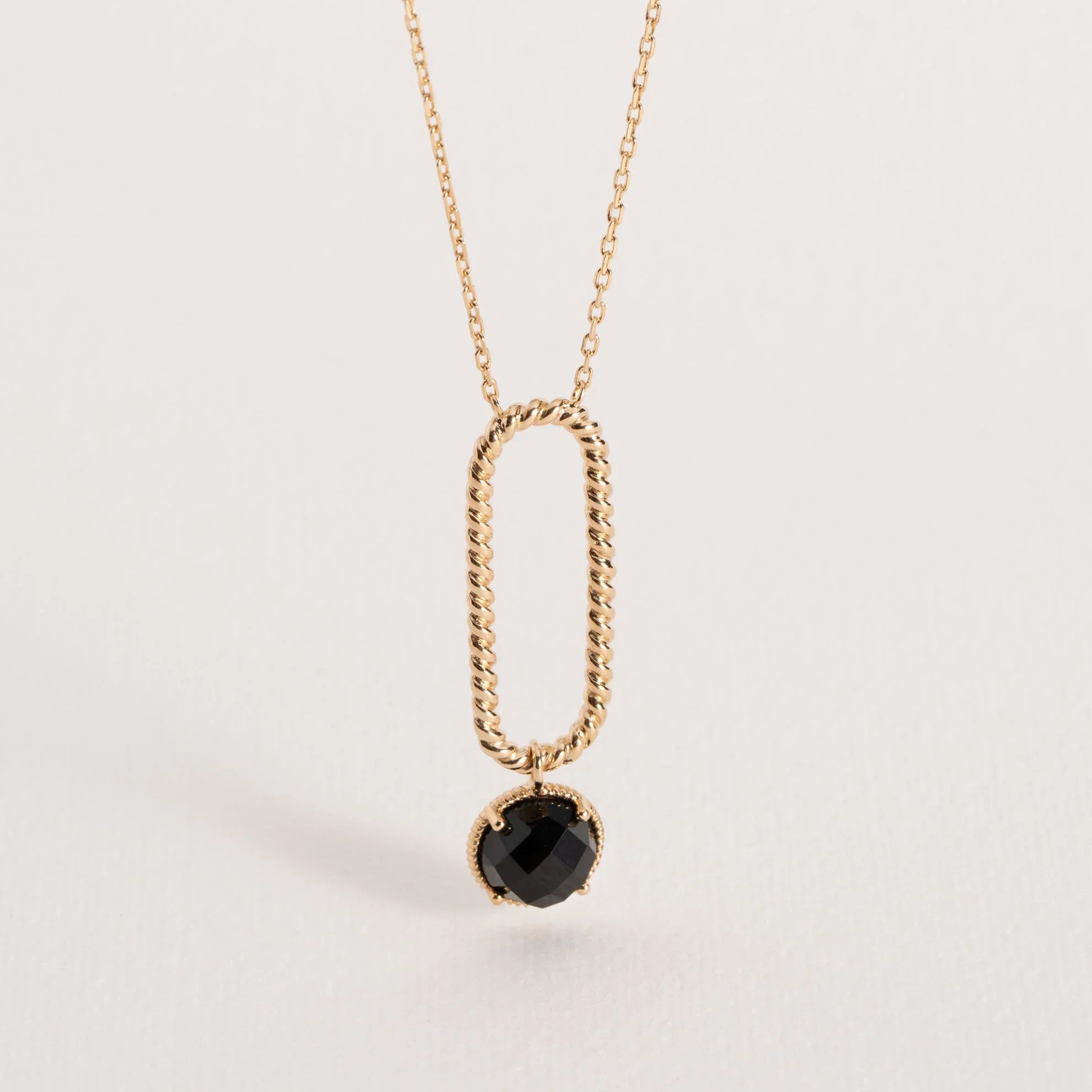 Elise - Agat Negru - Colier placat cu aur - Ana et Cha