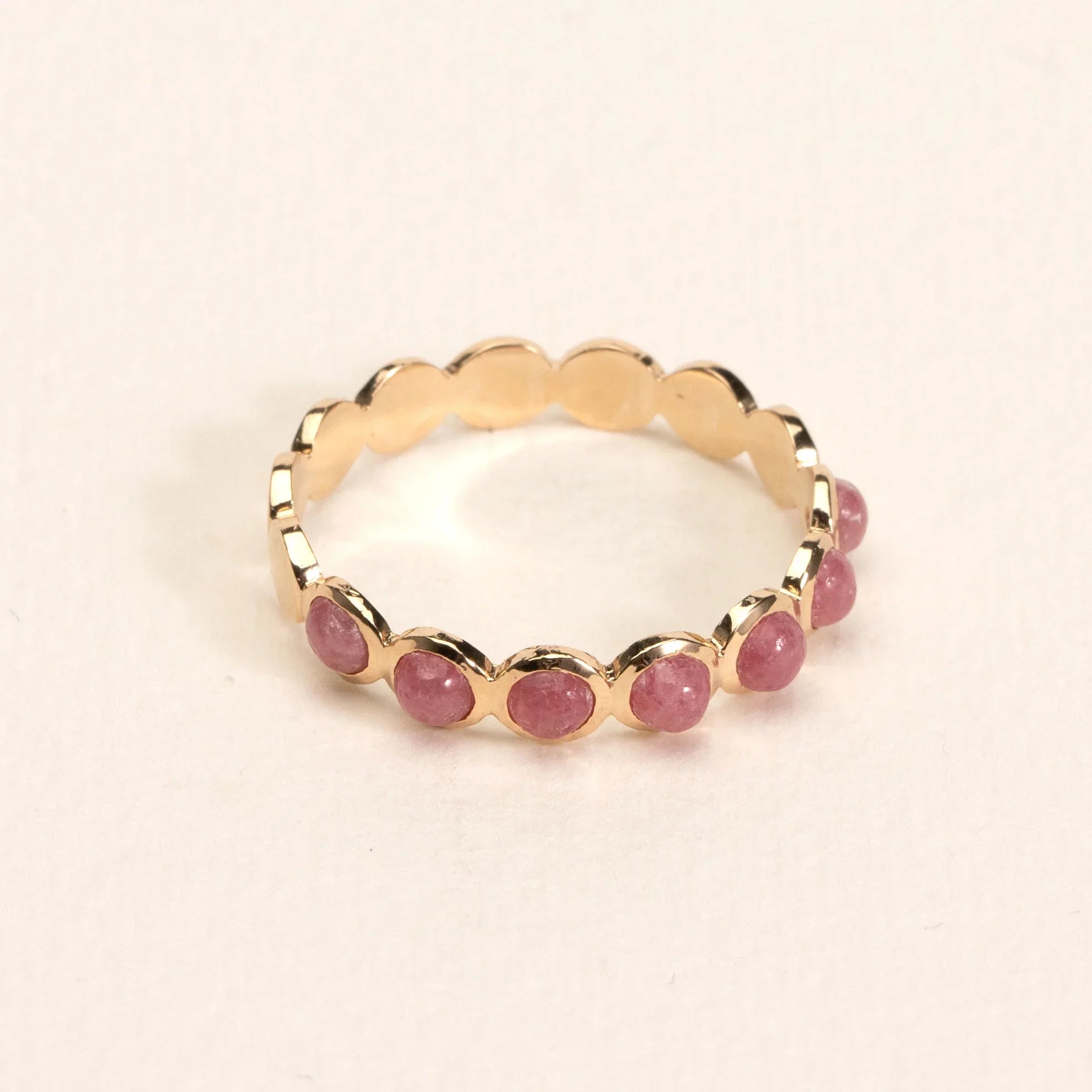 Mimi - Rhodonite - Altın Kaplama Yüzük - Ana ve Cha