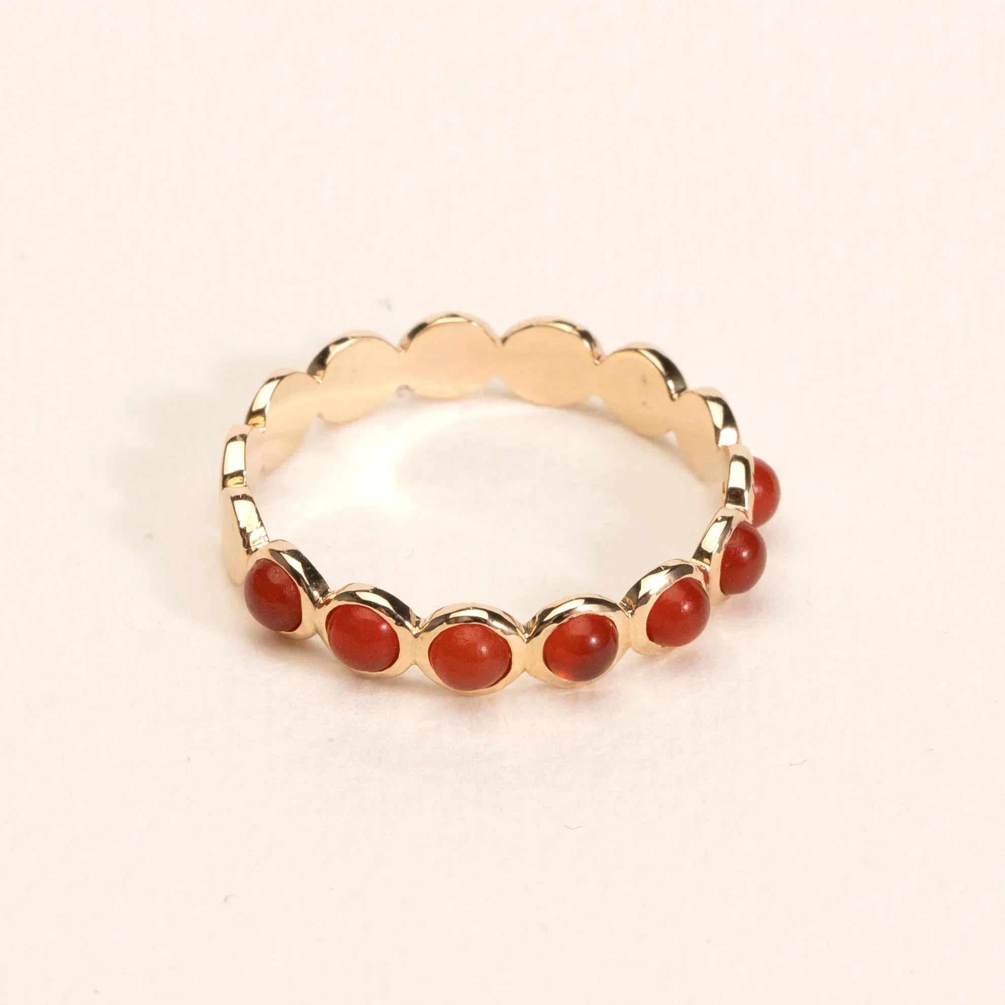 Mimi - Ágata Roja - Anillo Chapado en Oro - Ana et Cha