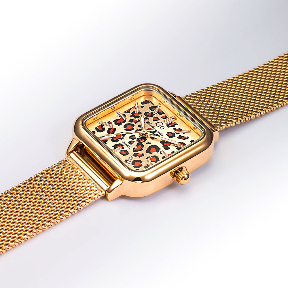 Go Mademoiselle Damenuhr, Goldgehäuse, Goldstahl, Metallarmband – 695632