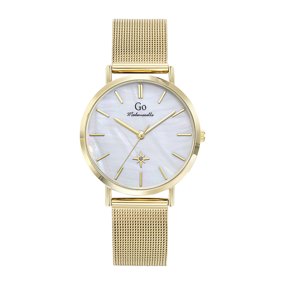695653- Montre - Go Mademoiselle Talisman - doré/blanc nacré