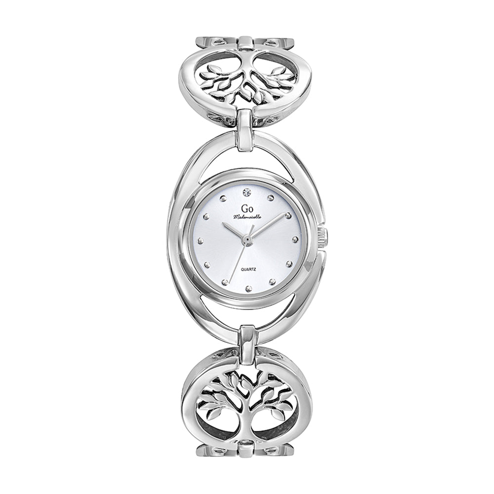 Reloj de mujer Go Mademoiselle, caja plateada, pulsera de metal de latón plateado – 695684