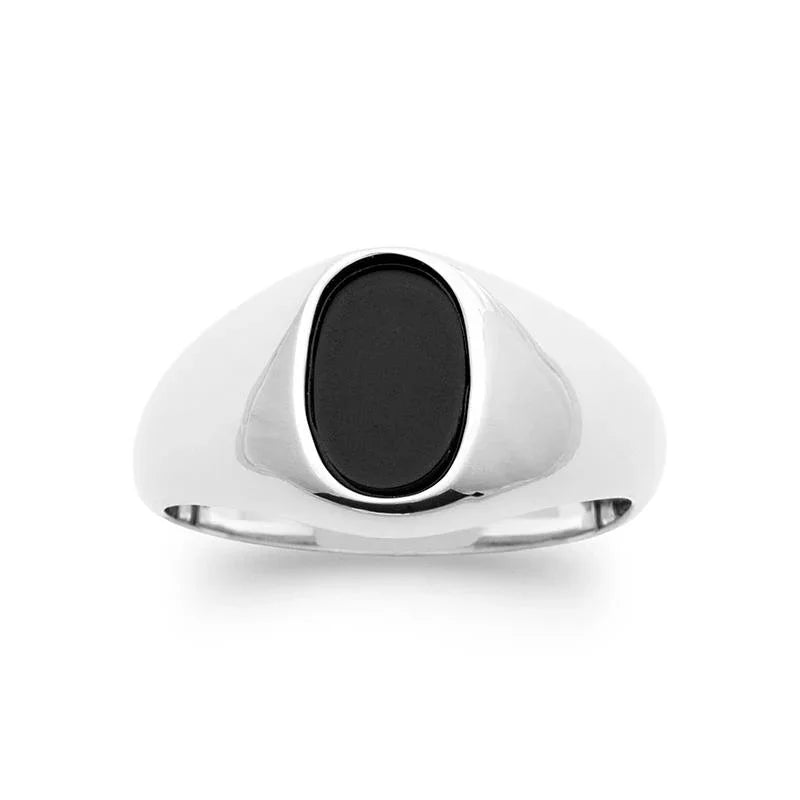 Anello con sigillo ovale – Argento | Azuline vista 3