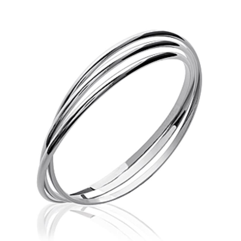 Triple End Bangle – Silver | Azuline