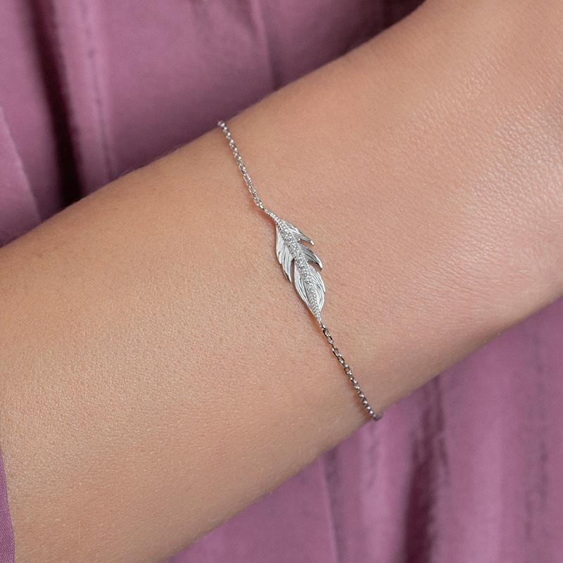 Feather - Bracelet - Silver