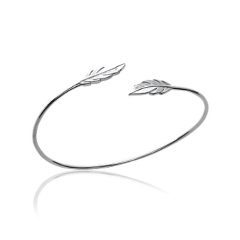 Offener Blatt-Armreif – Silber | Azuline