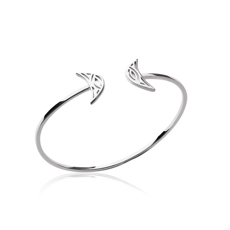 Graphic Open Bangle – Silver | Azuline