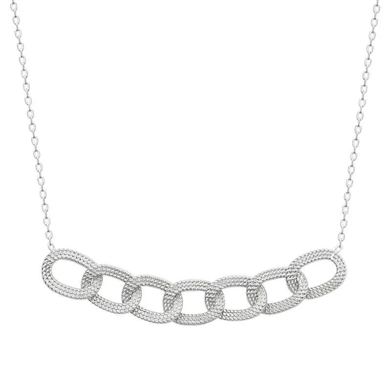 Oval Link Halsband – Silver | Azulin