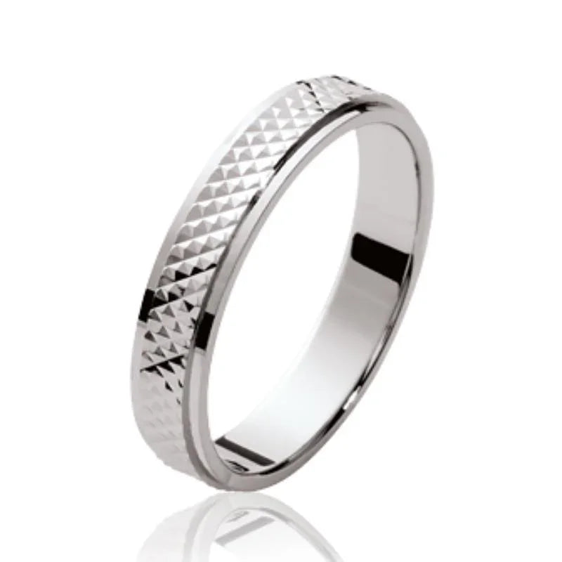 Anello con motivo geometrico – Argento | Azuline