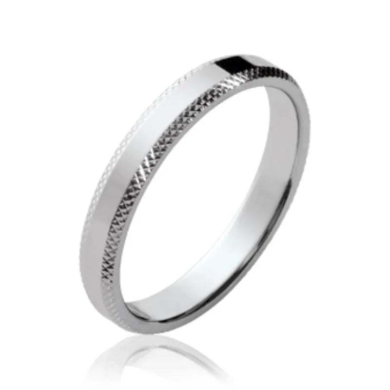 Anello con bordi cesellati – Argento | Azuline