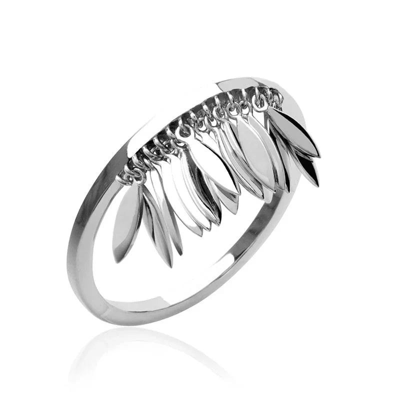 Bague Pampilles Feuilles – Argent | Azuline