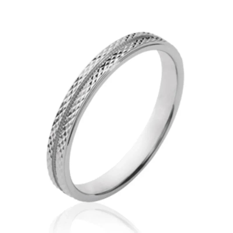Anello con motivo cesellato – Argento | Azuline