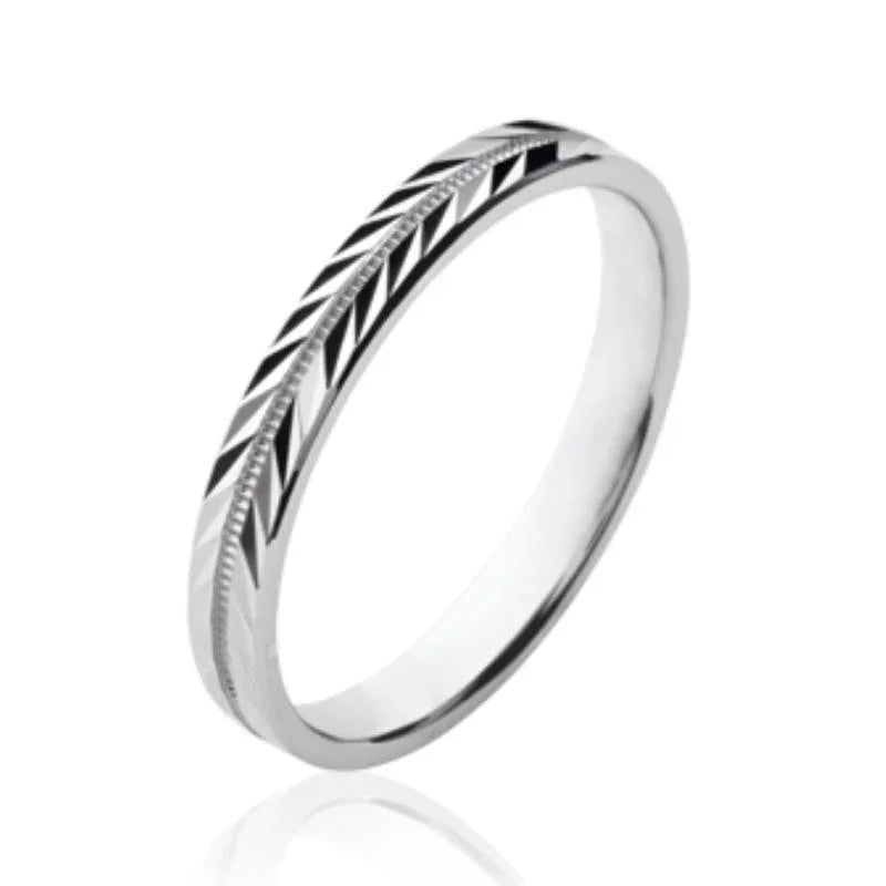 Anello con motivo Chevron – Argento | Azuline