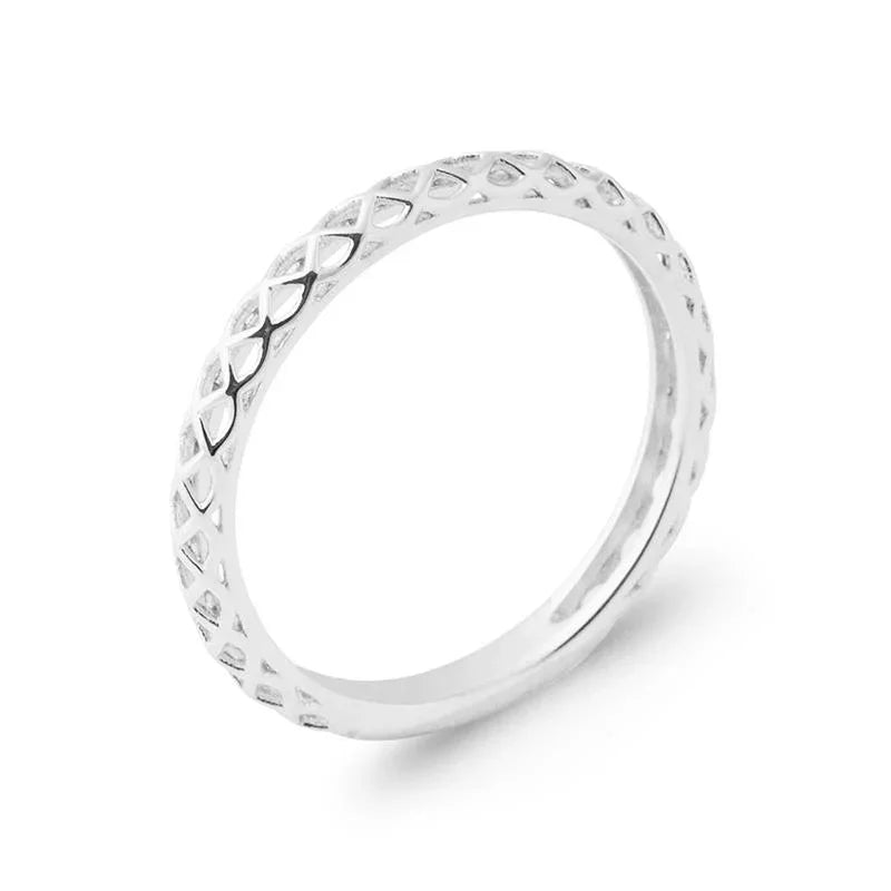 Anillo con patrón de diamantes – Plata | Azuline