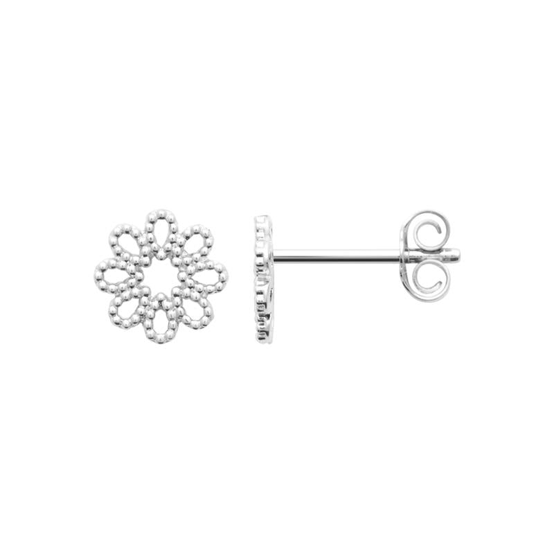 Bloem - Zilver - Oorbellen bekijk 2