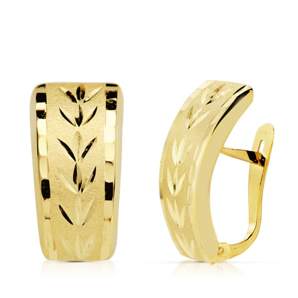Pendientes Oro Amarillo 18K Cierre Catalán 19X10 mm