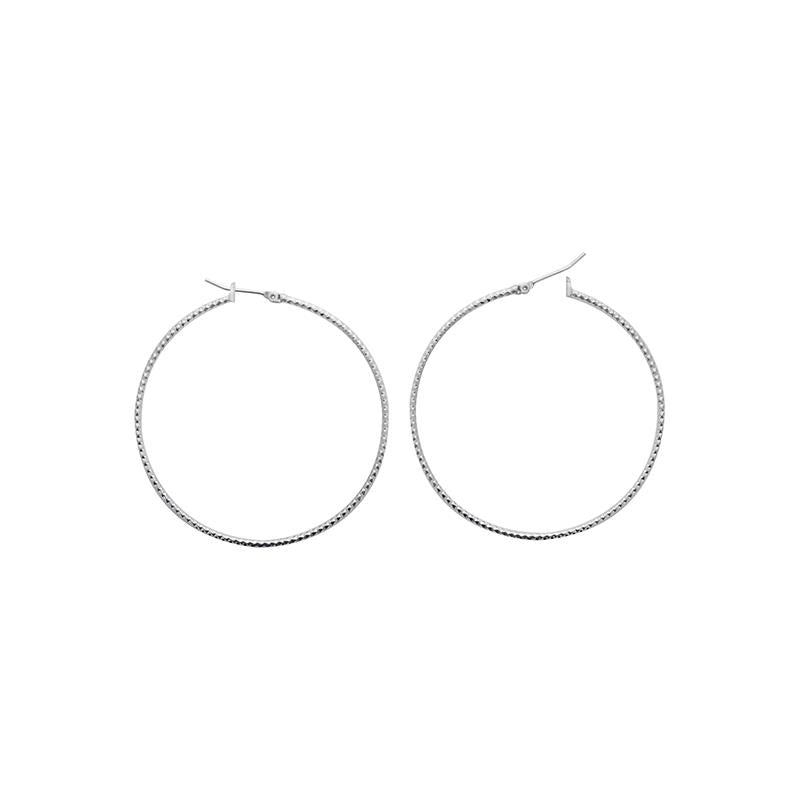 Créoles - Texturées - Argent vue 3