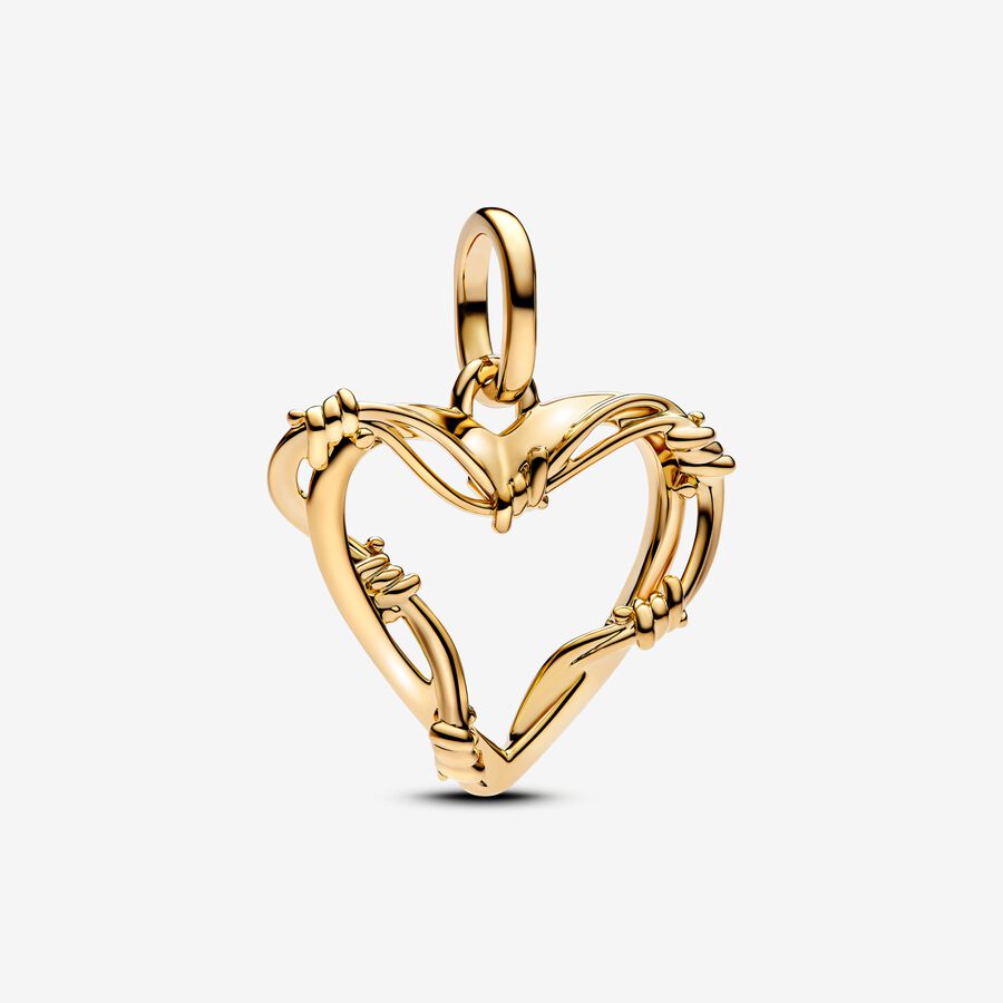 Love - Barbed Heart - Golden - Pendant - Pandora
