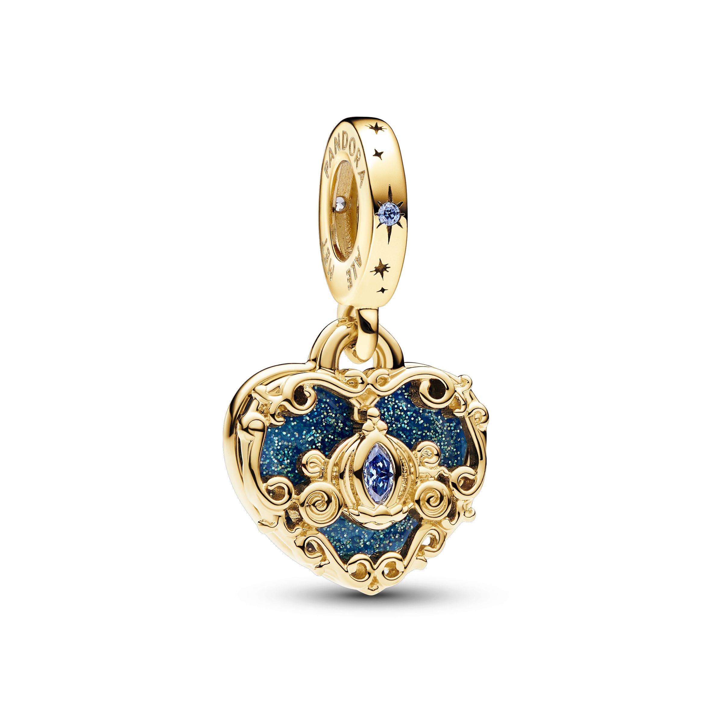 Pingente duplo de carruagem e coração da Disney Cinderela | Pandora