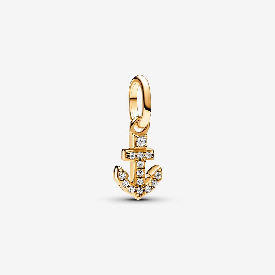 Travel - Mini Anchor - Golden - Pendant - Pandora