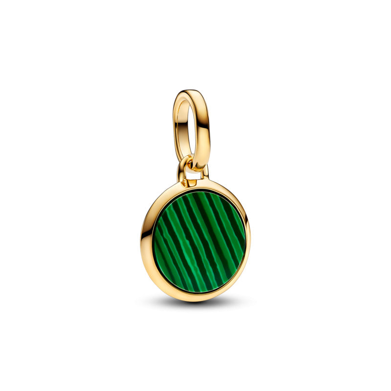 Mini engravable green medallion charm | Pandora