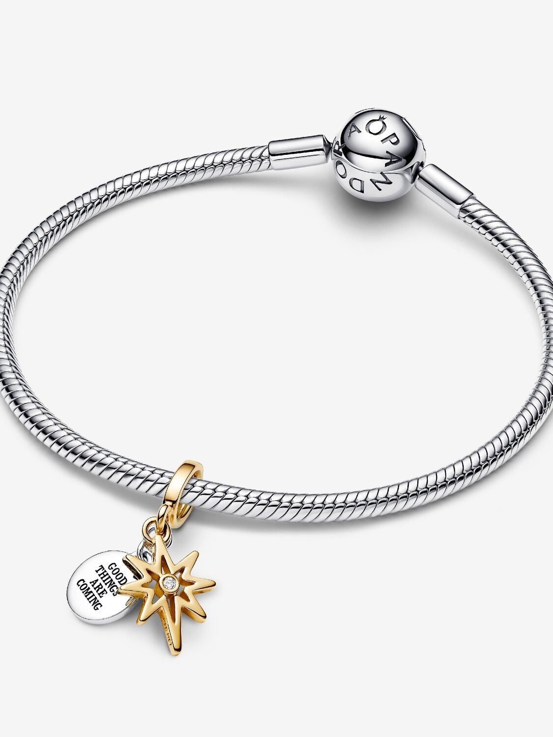 Dije colgante de estrella polar grabable con diamante sintético | Pandora