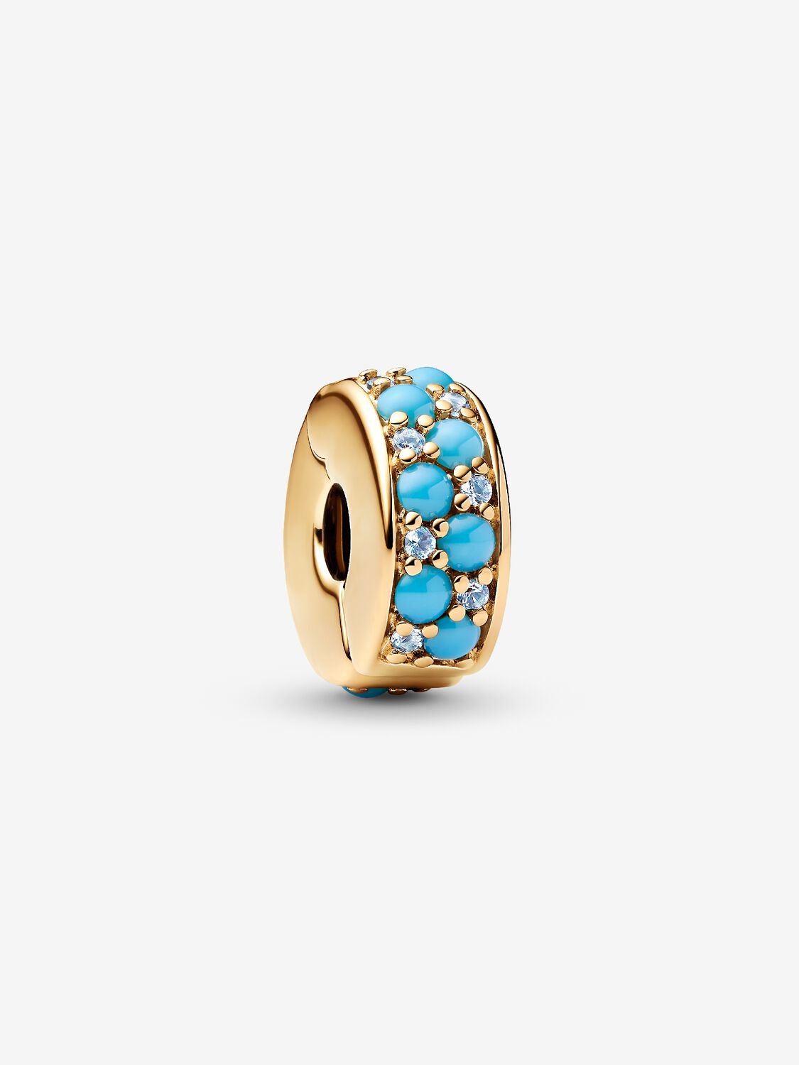 Clip – Pavé – Blau und Gold – Pandora Charms