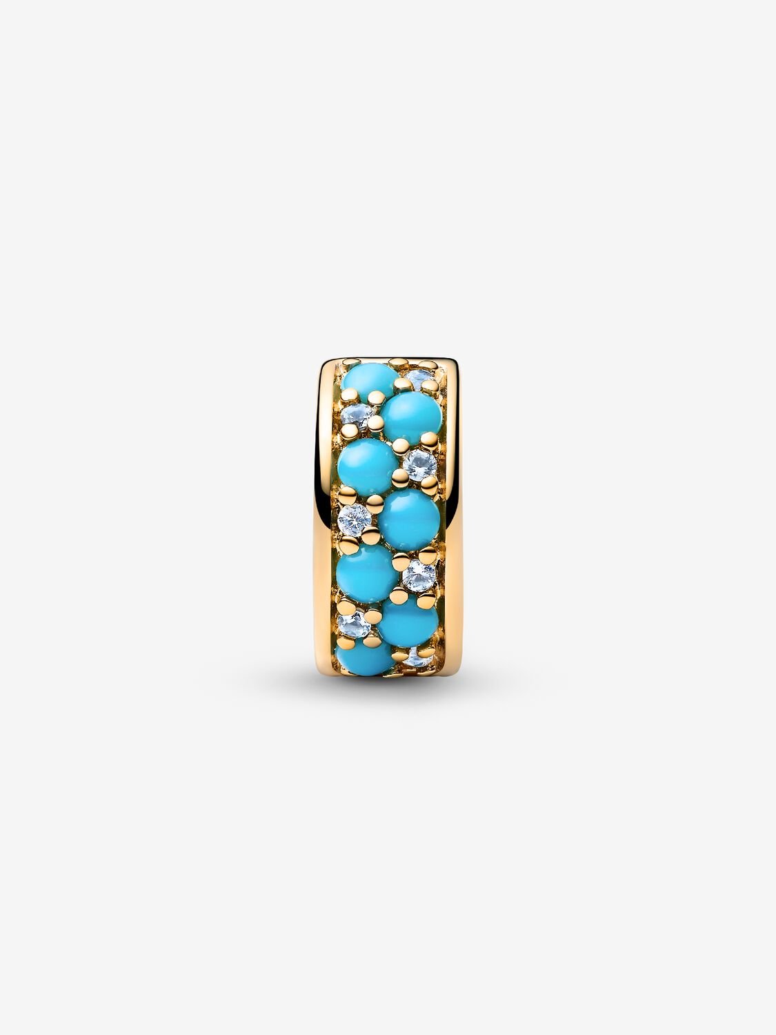 Clip – Pavé – Blau und Gold – Pandora Charms