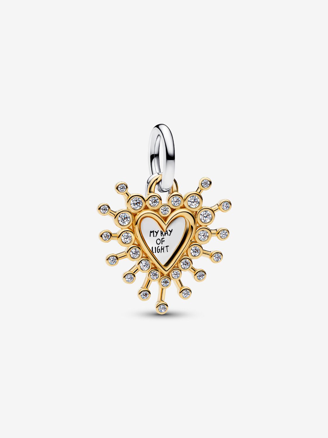 Double Sparkling Heart Pendant Charm | Pandora