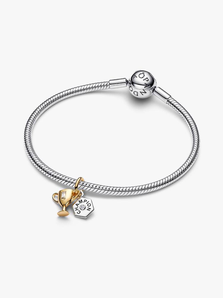 Charm Pandora - Pendant Double Trophée Gravable Doré | 764715C01