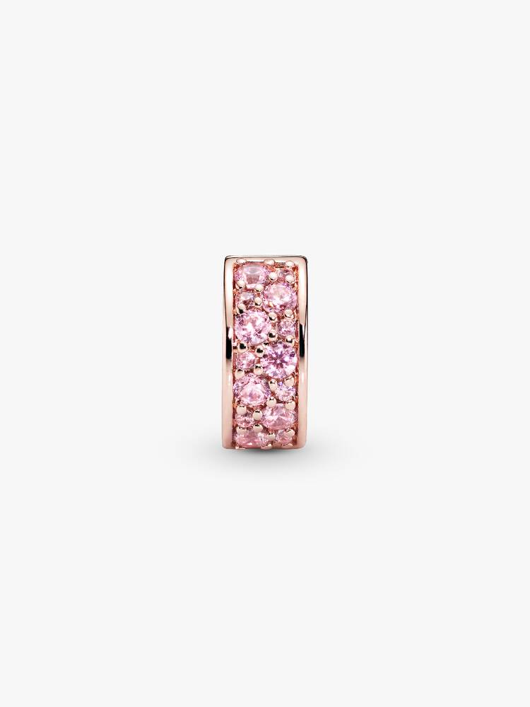 Pandora Charm - Rosa Pavé Clip | 781817PCZ