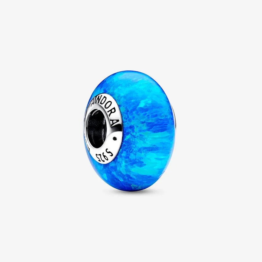 Mini Deep Ocean Blue Murano Glass Charm | Pandora
