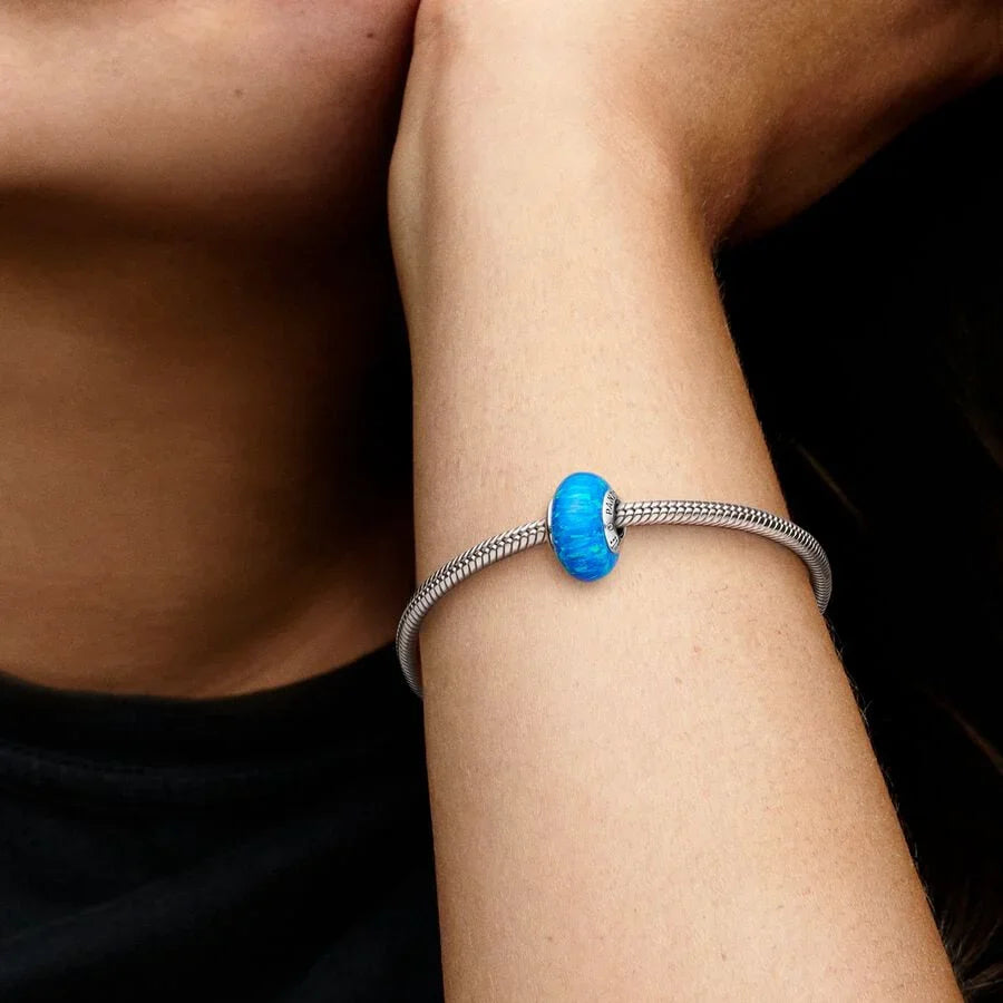 Mini Deep Ocean Blue Murano Glass Charm | Pandora view 2