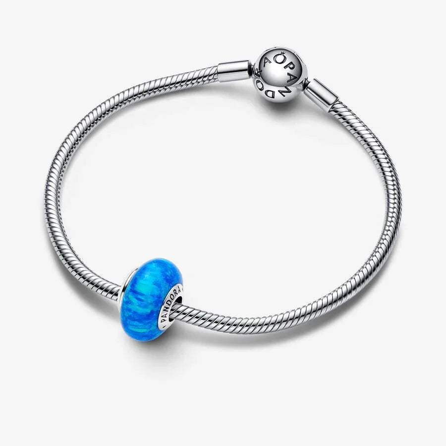 Mini Deep Ocean Blue Murano Glass Charm | Pandora view 4