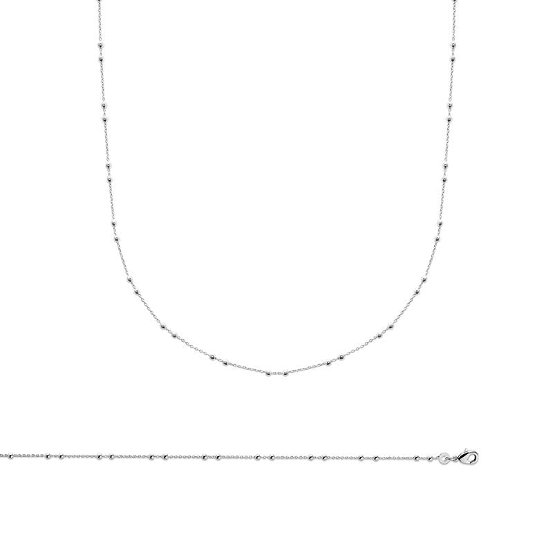 Thick Beaded Mesh Chain – Silver | Azuline