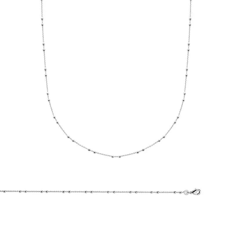 Mesh ketting met dikke kralen – zilver | Azulin-weergave 3
