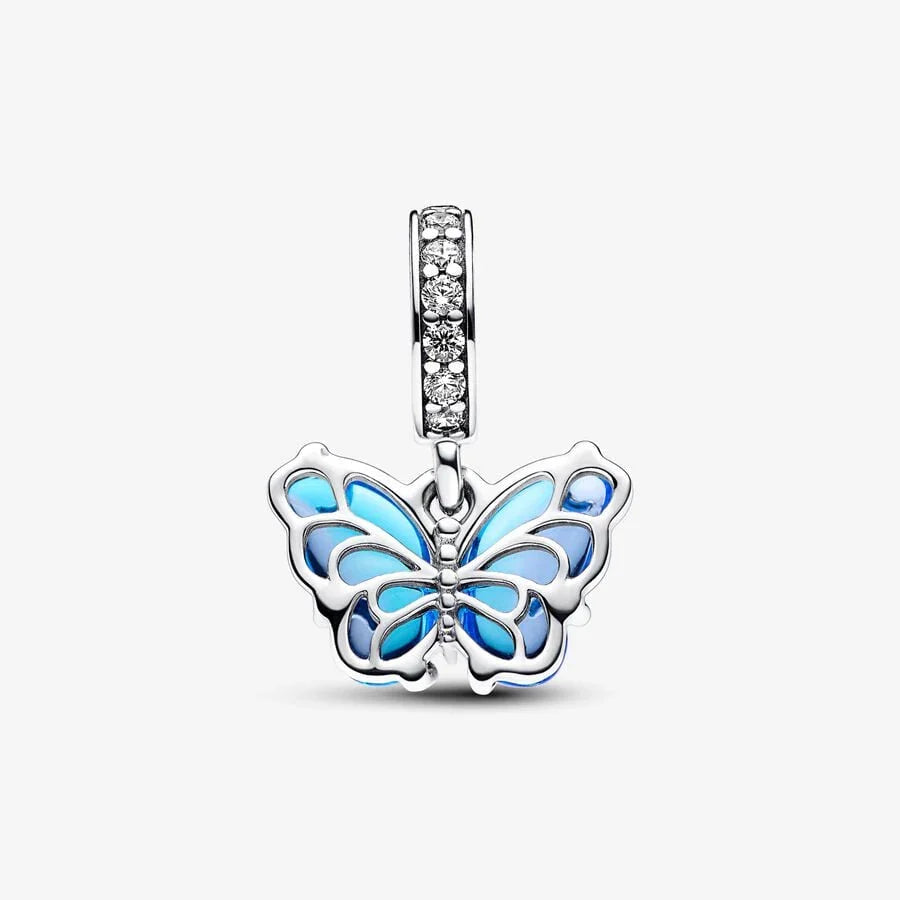 Blauer Schmetterlingsanhänger aus Muranoglas | Pandora
