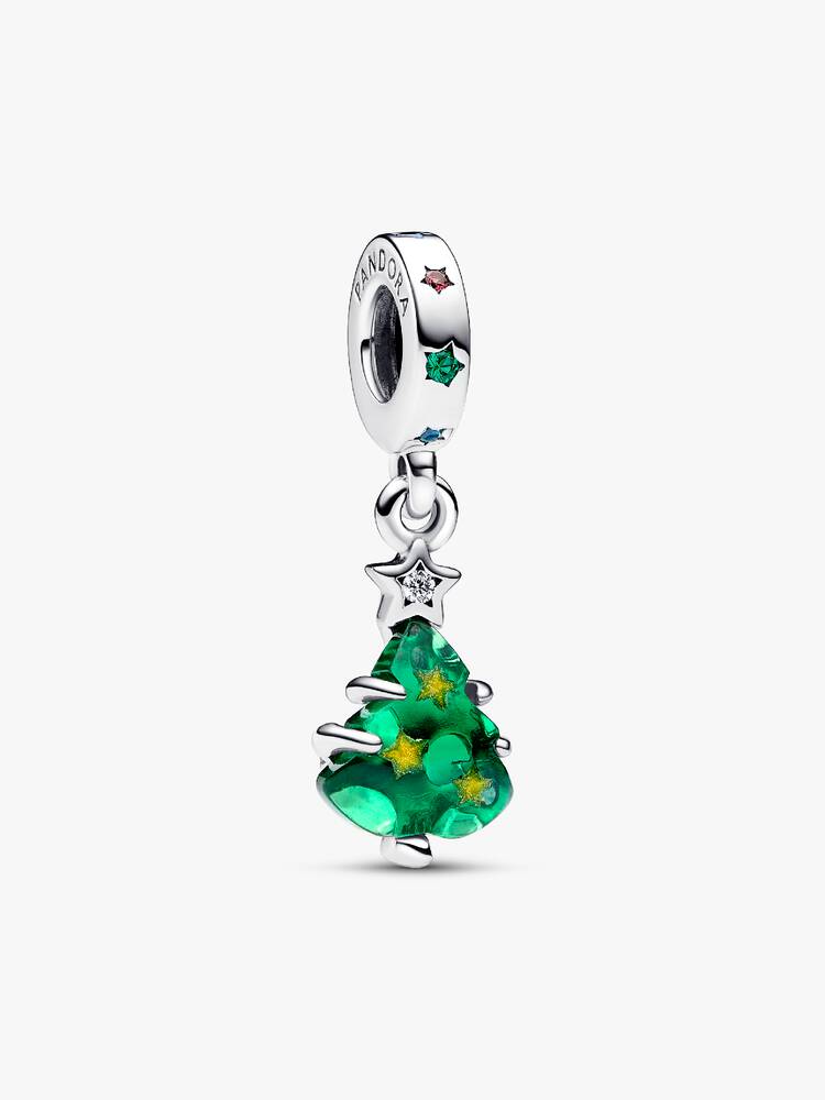 Charms Pandora - Błyszcząca zawieszka w kształcie choinki | 792983C01