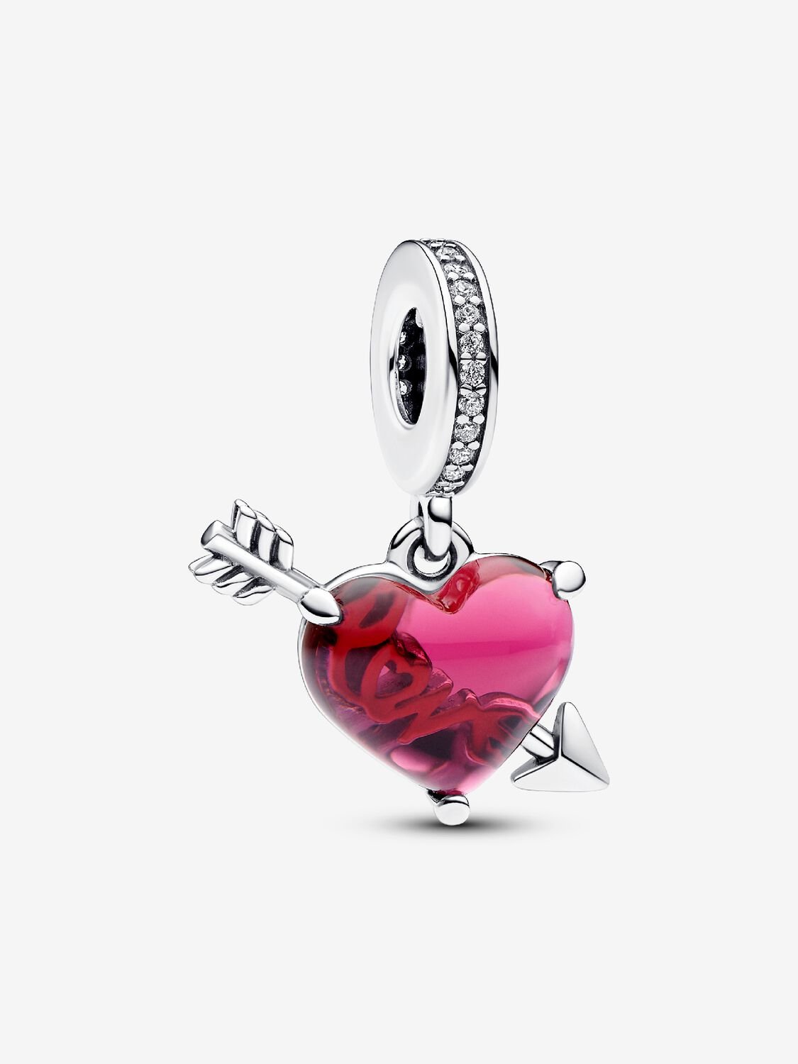 Love - Heart Arrow & Murano - Silver - Charms - Pandora