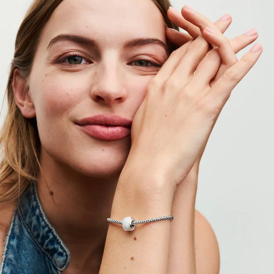 Mini White Murano Glass Charm | Pandora view 2